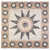 vidaXL Mosaikfliesen Blütenmuster Mehrfarbig 120 x 120 cm Marmor
