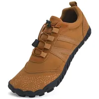 IceUnicorn Herren Damen Barfußschuhe rutschfest Weich Leicht Traillaufschuhe mit Breite Zehenbox(Gelb 44EU) - 44 EU