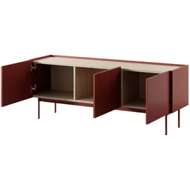 masseno COLORE Lowboard 144 cm Rot MDF