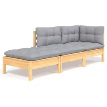 vidaXL Garten-Lounge-Set 3-tlg. grau
