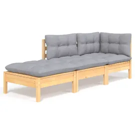 vidaXL Garten-Lounge-Set 3-tlg. grau