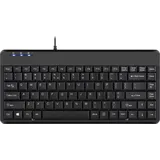 Perixx PERIBOARD-409H Kabelgebunden USB Mini-Tastatur mit 2 Hubs, schwarz (US-Layout)