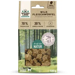 Wildes Land Fleischwürfel Hunde Snack WL Fleischwürfel Wild 100g Hunde Snack