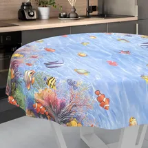 ANRO Wachstuch-Tischdecke abwaschbar Rund 140 cm Bunt