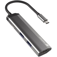 NATEC Fowler Slim USB-C USB C), Dockingstation + USB Hub, Schwarz,