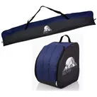BambiniWelt by Rafael K. Skitasche Skitasche Ski-Schuh-Tasche KOMBI SET 160cm oder 180cm wasserdicht (Skitasche + Skischuhtasche), wasserdichtes, starkes Cordura-Gewebe blau|schwarz