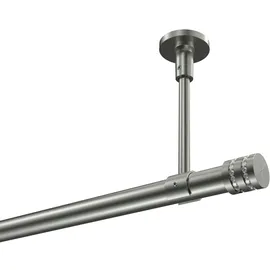 Interdeco GARDINENSTANGE Sonette Estana 320 cm (geteilt in 2 x 160 cm), 1-läufig, 20 mm Ø Edelstahl-Optik