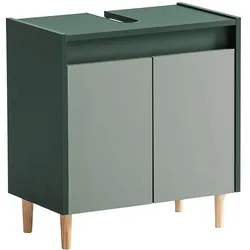 Tchibo - Waschbeckenunterschrank »Lovis« - 57x33x60cm - braun - Holz / Metall / Eschen-Massivholz