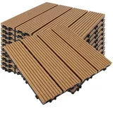Terrassenfliesen 11pcs Wpc Terrassendielen Fliese Klickfliesen Bodenbelag
