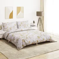 VidaXL Bettwäsche-Set Weiß und Braun 220x240 cm Baumwolle