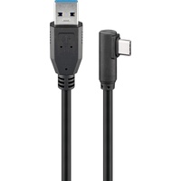 Wentronic Goobay USB 3.0 Kabel, USB-A [Stecker] auf USB-C [Stecker], 90° gewinkelt, 3m (66504)