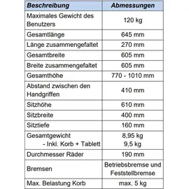 Vermeiren Rollator 286B grau faltbar
