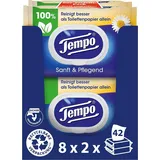 Tempo Feuchte Toilettentücher "Sanft & Pflegend" Megapack 16 Packungen 42 Tücher