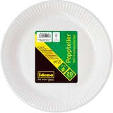 IDENA 50053 - Pappteller weiß, 20 Stück, Durchmesser 23 cm, umweltfreundlich & kompostierbar, Papierteller, Pappteller, Einweggeschirr
