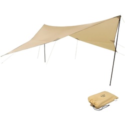 CAMPGURU Tarp Sonnen Segel Camping Vor Zelt Wind Schutz Plane Dach Baumwolle Größe: 3 x 3 m