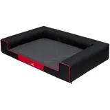 Doggy Hobbydog L VICCGM3 Eckig Hundebett, Victoria Katzenbett Schlafplatz, schwarz mit grau