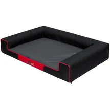 Doggy Hobbydog L VICCGM3 Eckig Hundebett, Victoria Katzenbett Schlafplatz, schwarz mit grau