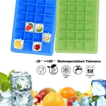 Intirilife 2x Eiswürfelformen in GRÜN – 2er Set à 24 Fächer Eiswürfel Silikonformen mit Deckel – Flexibler Eiswürfelbehälter Verschließbar