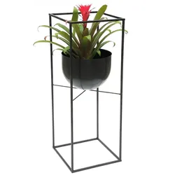 DanDiBo Blumenhocker Metall Schwarz Eckig 82 cm Blumenständer 438 Blumensäule Modern Pflanzenständer Pflanzenhocker