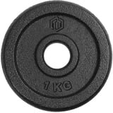 Sporttrend 24 Hantelscheiben Hantelscheibe 1KG Gusseisen 30/31mm, Gewichtsscheibe schwarz