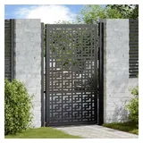 vidaXL Gartentor Schwarz 105x155 cm Stahl Kreuz-Design