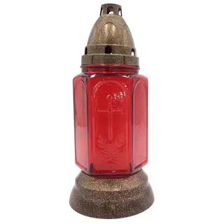 Buri Glas-Grablicht 24cm Grabkerze Tagebrenner Gedenkkerze Grabschmuck Ruhestätte