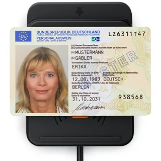 CSL - Personalausweis Lesegerät mit NFC - SmartCard Reader SIM Kartenlesegerät USB - Windows 11 - für den neuen Personalausweis Gesundheitskarte Bankkarten Chipkartenleser