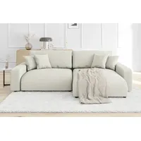 s-style möbel - Leon Ecksofa mit Bettfunktion und Bettkasten Beige