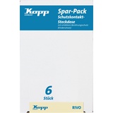Kopp Spar-Pack: 6 Rivo Schutzkontakt-Steckdosen mit erhöhtem Berührungsschutz,945101059