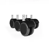 MS Beschläge Rolle Hartbodenrolle Möbelrolle Transportrolle Stift 11mm Gummirolle Bürostuhl Ohne Bremse 5er Pack