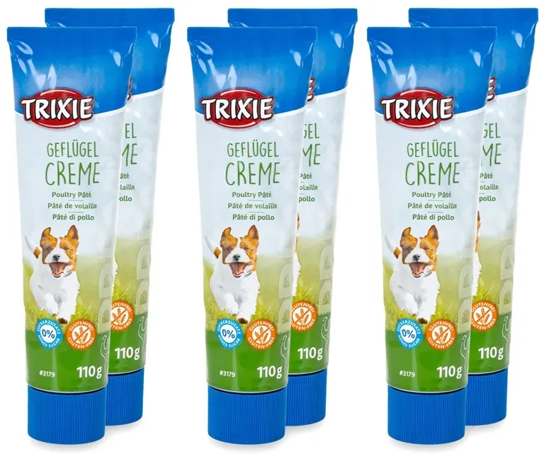 6x Trixie PREMIO Geflügelcreme, Hundeleckerli, 110g