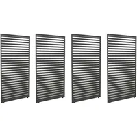 Mendler 4er-Set Aluminium Paneele für Pergola HWC-L46, Terrassenüberdachung, Lamellenpaneel