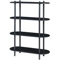 [en.casa] Bücherregal Øvre 108 x 80 x 30 cm Schwarz