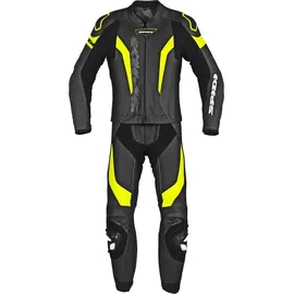 Spidi Laser Touring 2-Teiler Motorrad Lederkombi, schwarz-gelb, Größe 48