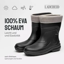 Ladeheid Thermo Eva Gummistiefel federleicht LA-800-2017 (Schwarz/Grau, 36