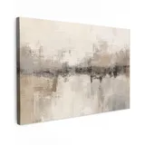 onlywow Leinwandbild, Moderne Kunst | Abstrakt - Beige, Groß 140x90 cm