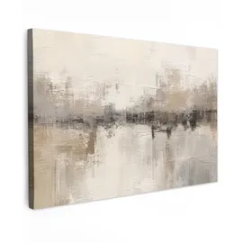 onlywow Leinwandbild, Moderne Kunst | Abstrakt - Beige, Groß 140x90 cm