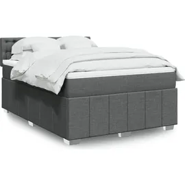 vidaXL Boxspringbett 140 x 200 cm Dunkelgrau