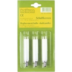 Hellum Schaftkerze,  23V/3W, E10,  elfenbein, 3er-Blister