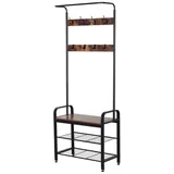 Homcom Garderobenständer 72 x 34 x 185 cm Schwarz