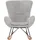 SalesFever Schaukelstuhl grau Textil 76 x 103 x 100 cm mit Kissen