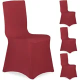 Relaxdays Stuhlhusse Dunkelrot 12er Set
