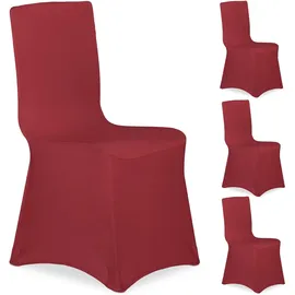 Relaxdays Stuhlhusse Dunkelrot 12er Set