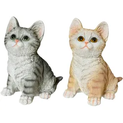 Decoris 1 Dekofigur Kätzchen 16cm Keramik Dekokatze Keramikfigur Katze Frühlingsdeko Gartendeko Tierfigur Deko