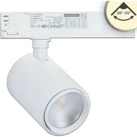 ISOLED 3-Phasen Schienen-Strahler fokussierbar, 42W, 20°-70°, weiß matt, 3000K,