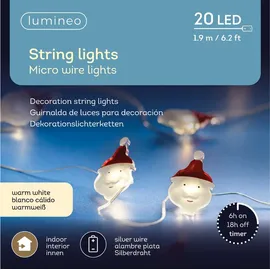 Lumineo Micro LED Strang indoor 3 Motive L.190cm 20L silber/warmes weiss