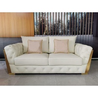 JVmoebel Sofa Ledersofa 3 Sitzer Design Modern Sofa Sofas Wohnzimmer weiß