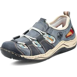 Rieker Damen Low-Top Sneaker L0561, Frauen Halbschuhe, lose Einlage,Turnschuhe,Laufschuhe,straßenschuhe,Strassenschuhe,blau (14),37 EU, / 4 UK