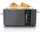 Arendo Toaster 2 Scheiben, Langschlitztoaster, Langschlitz, Edelstahl, 1000W, Display mit Restzeitanzeige, Brötchenaufsatz, Defrost Funktion, Wär... - Grau
