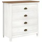 Möbilia Kommode 80 x 85 x 41 cm Braun/Weiß